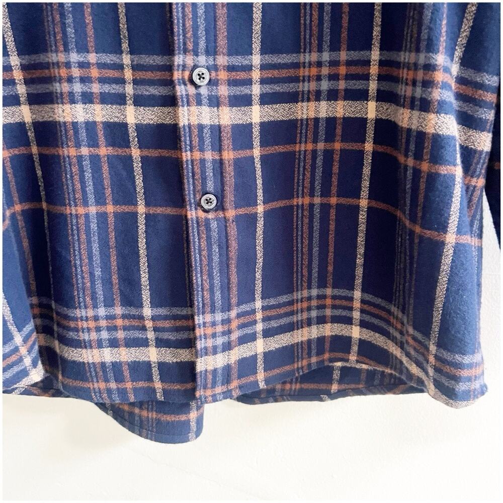 Joe's Jeans L71602 Mens Navy Boucle Flannel Button-Down Shirt Size Medium Preppy - Picture 6 of 8